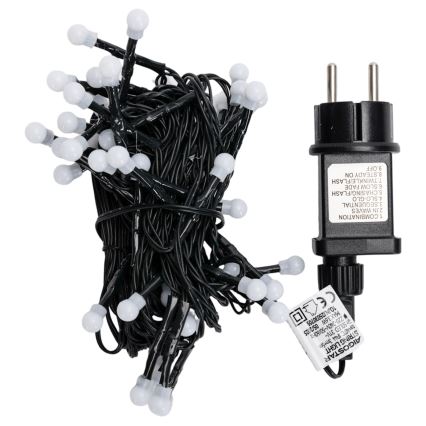 Aigostar - Ghirlandă luminoasă LED de exterior pentru Crăciun, 50 LED, 8 funcții, 8 m, IP44, alb cald