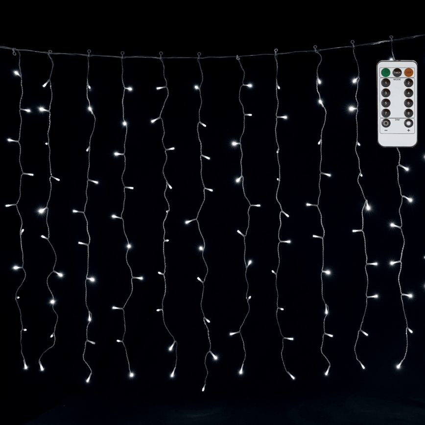 Aigostar - Ghirlandă LED pentru exterior, 300 LED-uri, 8 funcții, 3 x 1 m, IP44, alb rece, cu telecomandă