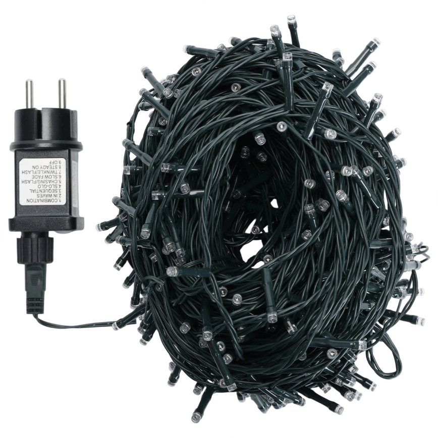 Aigostar - Ghirlandă luminoasă LED pentru exterior, 500 LED, 8 funcții, 53 m, IP44, alb rece