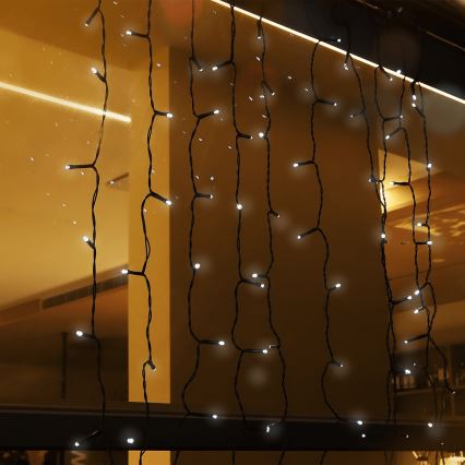 Aigostar - Ghirlandă solară LED 100 LED / 8 funcții, 4 x 1 m, 800 mAh, IP65, alb rece