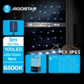 Aigostar - Ghirlandă solară de Crăciun 100xLED/8 funcții 4x1m 800 mAh IP65 alb rece