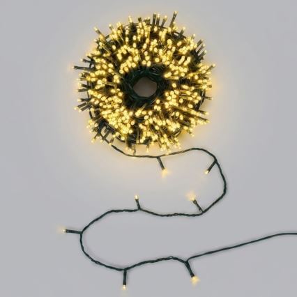 Aigostar - Ghirlandă solară de Crăciun cu 200 LED, 8 moduri, 22 m, IP65, alb cald, 800 mAh