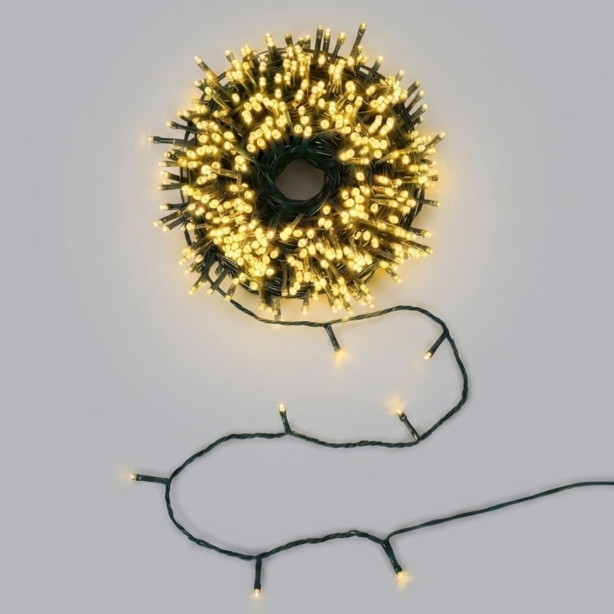 Aigostar - Ghirlandă solară de Crăciun cu 200 LED, 8 moduri, 22 m, IP65, alb cald, 800 mAh
