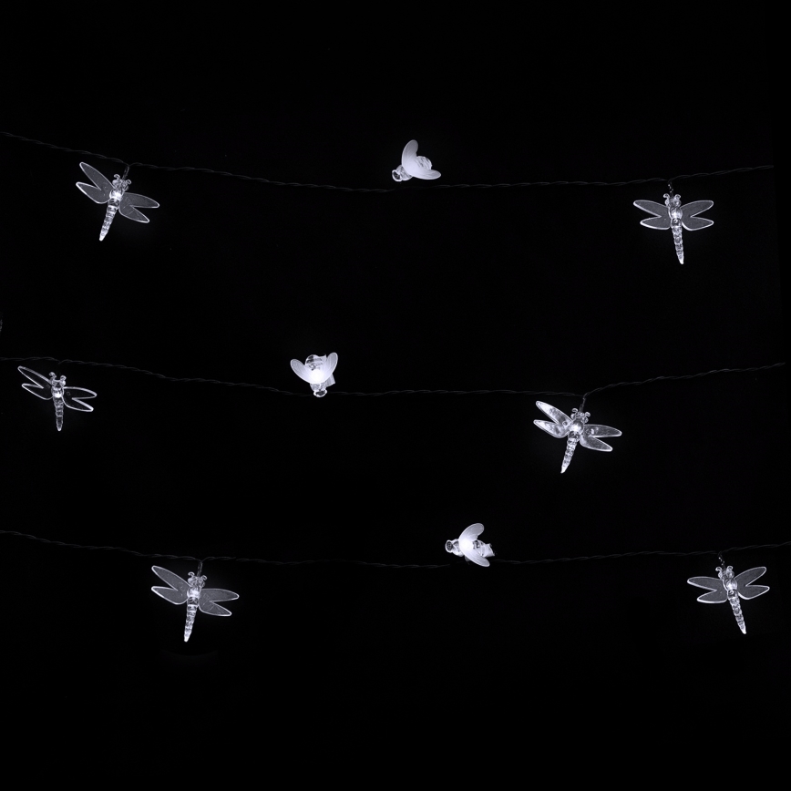 Aigostar - Ghirlandă solară decorativă cu 50 LED-uri, 8 moduri, 10 m, 800 mAh, IP65, alb rece