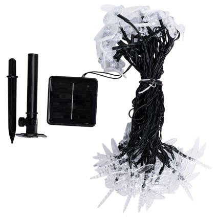 Aigostar - Ghirlandă solară decorativă cu 50 LED-uri, 8 moduri, 10 m, 800 mAh, IP65, alb rece