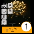 Aigostar - Ghirlandă solară LED, 100 LED, 8 funcții, 12 m, IP65, alb cald, 800 mAh