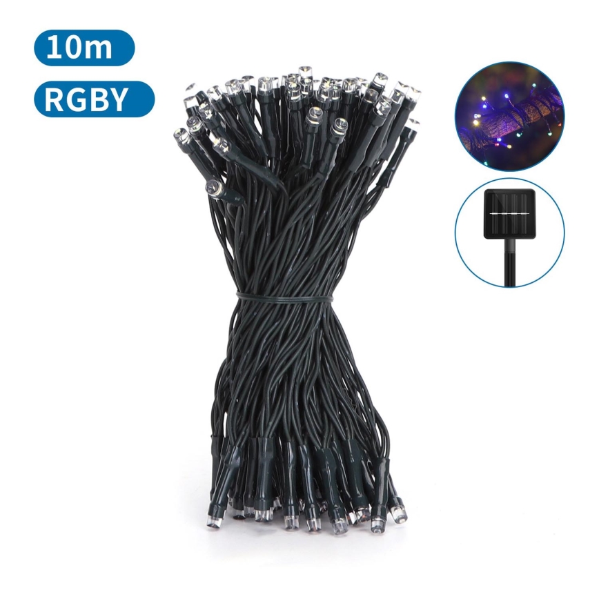 Aigostar - Ghirlandă solară LED, 100 LED / 8 funcții, 12 m, IP65, multicoloră