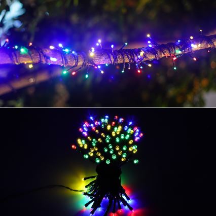 Aigostar - Ghirlandă solară LED, 100 LED / 8 funcții, 12 m, IP65, multicoloră