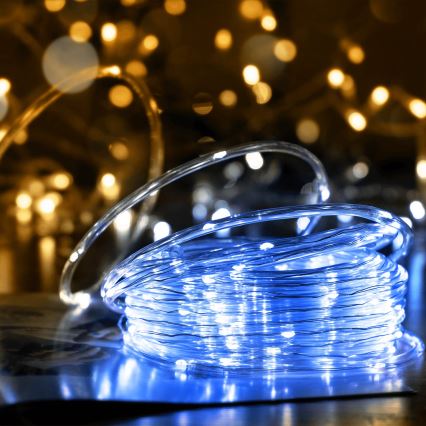 Aigostar - Ghirlandă LED solară, 100 LED, 8 moduri, 12 m, IP65, alb rece, 800 mAh