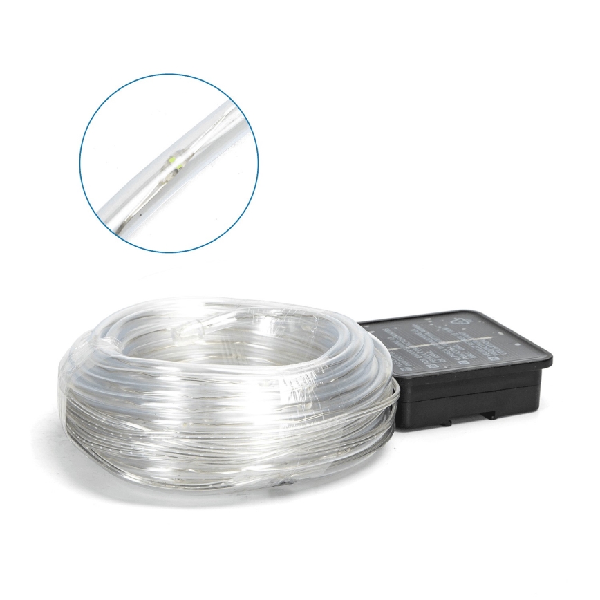 Aigostar - Ghirlandă LED solară, 100 LED, 8 moduri, 12 m, IP65, alb rece, 800 mAh