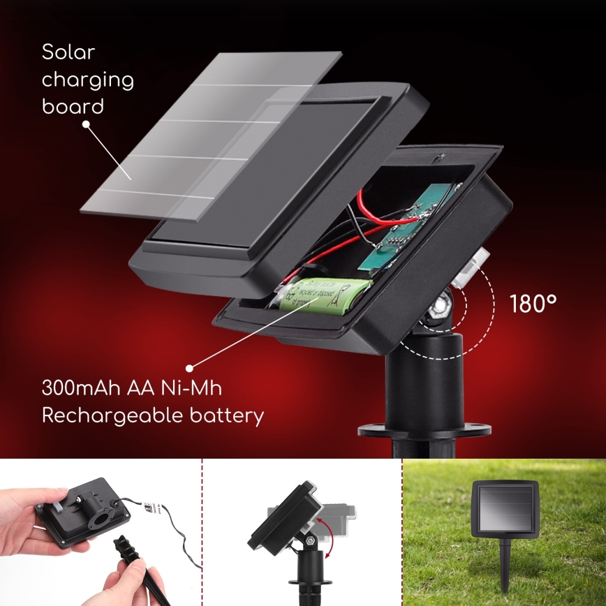 Aigostar - Ghirlandă solară LED 10xLED/3,8 m IP44 alb rece 400 mAh