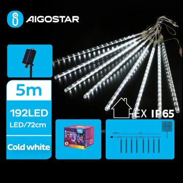 Aigostar - Ghirlandă solară LED 192xLED/8m IP65 1200 mAh alb rece