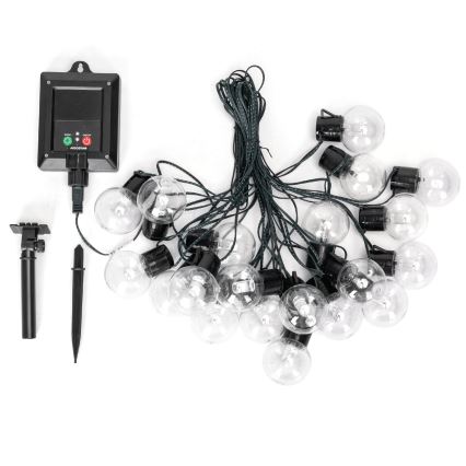 Aigostar - Ghirlandă solară LED, 20 LED, 8 moduri, 11,5 m, IP65, multicolor