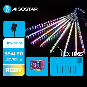 Aigostar - Ghirlandă solară LED 384xLED/13m IP65 1200 mAh multicoloră
