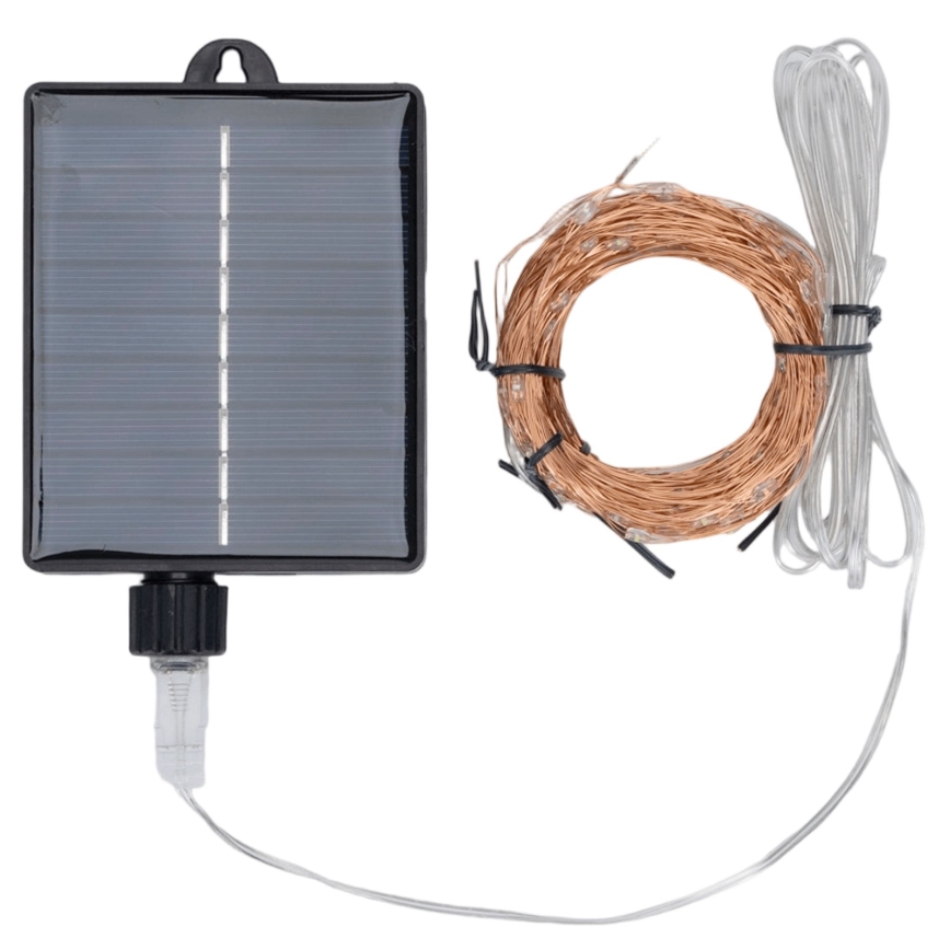 Aigostar - Ghirlandă solară de Crăciun cu 500 LED-uri, 8 funcții, 52 m, IP65, alb cald, 1200 mAh