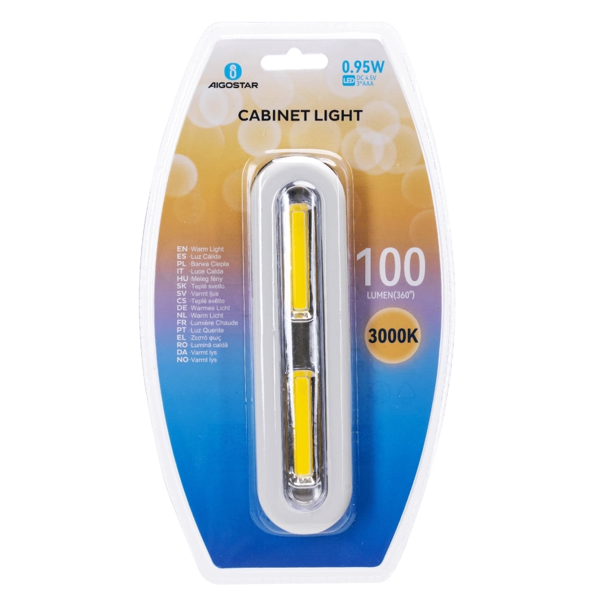 Aigostar - Iluminare LED pentru dulap LED/3xAAA 3000K alb