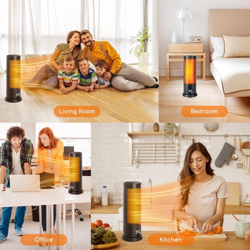 Aigostar - Încălzitor electric 1500W/230V + telecomandă