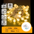 Aigostar - Instalație de Crăciun LED pentru exterior 25xLED/3xAA/8 funcții 2,8 m IP44 alb cald