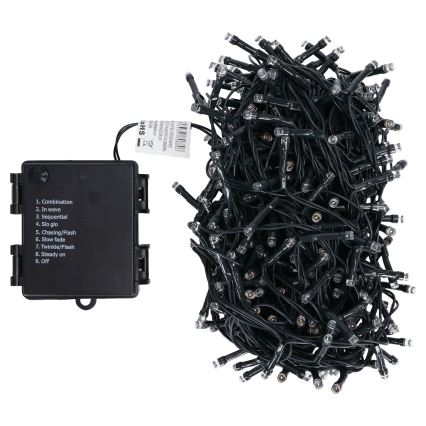 Aigostar - Ghirlandă LED de exterior pentru Crăciun, 500 LED, 8 funcții, 4x AA, 25,3 m, IP44, multicoloră