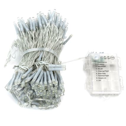 Aigostar - Instalație luminoasă de Crăciun cu LED 100xLED/3xAA 10,3m alb cald