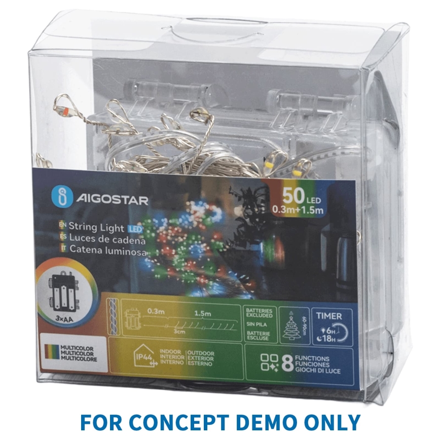 Aigostar - Instalație luminoasă de Crăciun LED pentru exterior 2000xLED/8 funcții 53 m IP44 alb rece