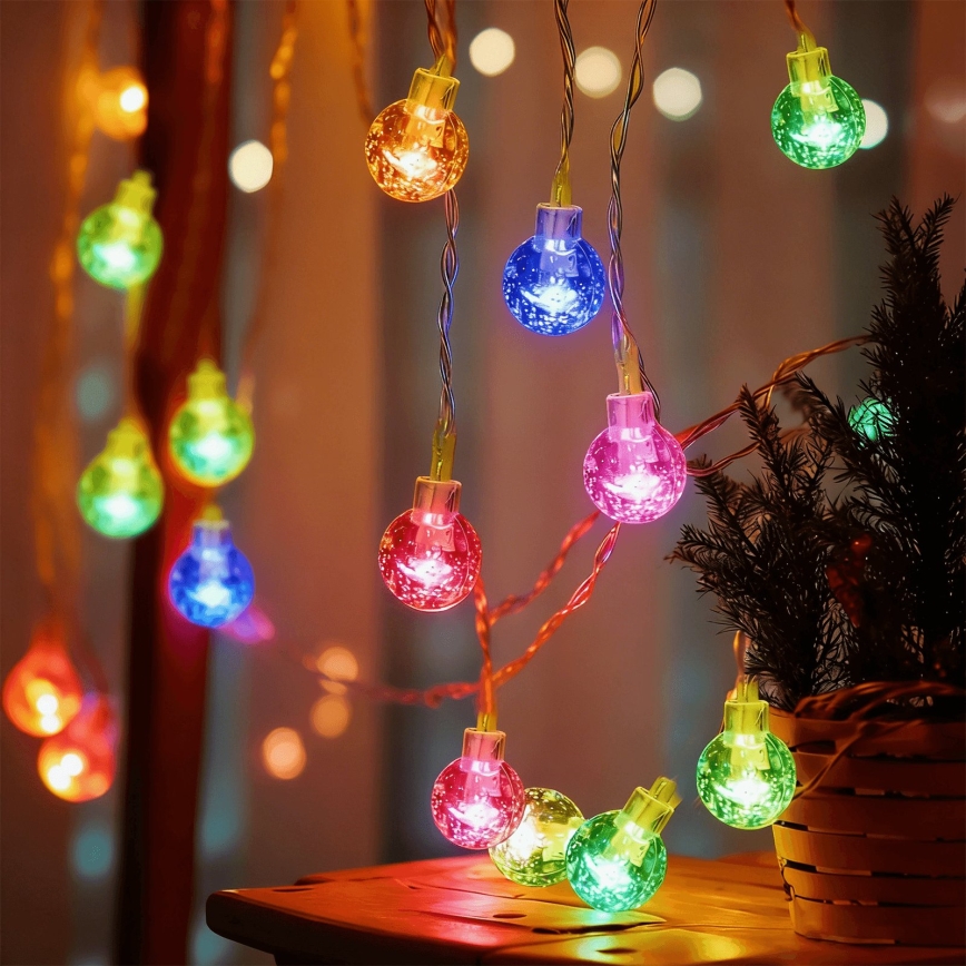 Aigostar - Instalație luminoasă de exterior pentru Crăciun 50xLED/8 funcții 8 m IP44 multicoloră