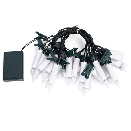Aigostar - Ghirlandă de Crăciun LED, 25 LED, 3xAA, 5 m, alb cald