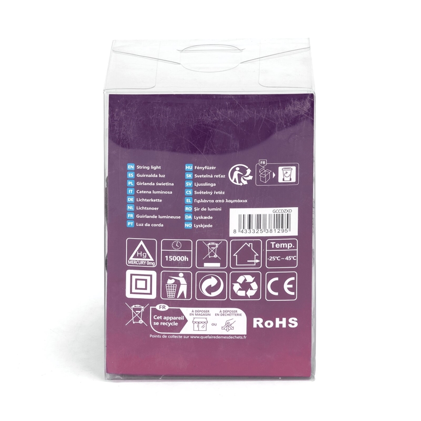 Aigostar - Instalație luminoasă LED de exterior 50xLED, 8 funcții, 8 m, IP44, lumină albă rece