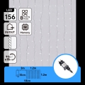 Aigostar - Instalație luminoasă LED de exterior pentru Crăciun 156xLED/8 funcții 4,2x1,2m IP44 alb rece
