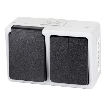 Aigostar - Întrerupător casnic cu priză 250V/16A IP54