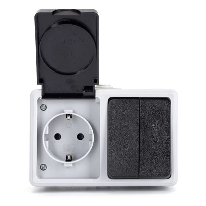 Aigostar - Întrerupător casnic pentru curent alternativ cu priză 250V/16A IP54