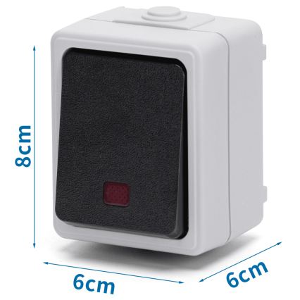 Aigostar - Întrerupător cu 1 buton IP54