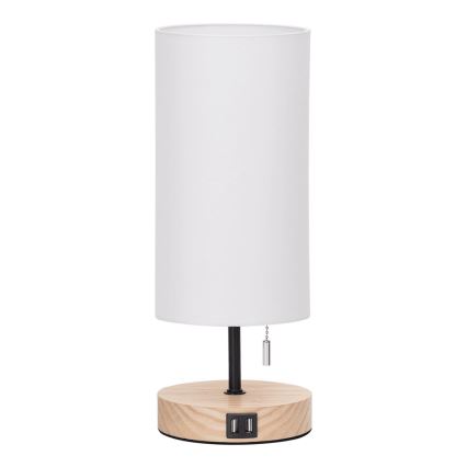 Aigostar - Lampă de birou cu port USB 1xE27/40W/230V negru/crem