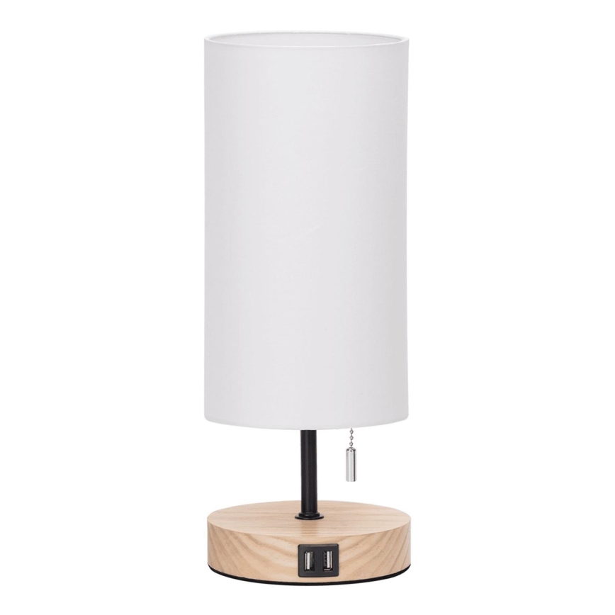 Aigostar - Lampă de birou cu port USB 1xE27/40W/230V negru/crem