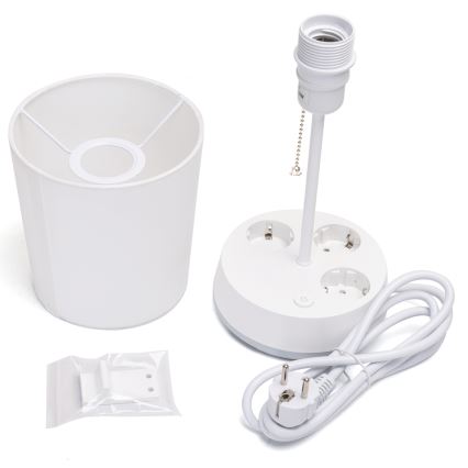 Aigostar - Lampă de birou cu prize 1xE27/60W/230V albă
