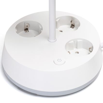 Aigostar - Lampă de birou cu prize 1xE27/60W/230V albă