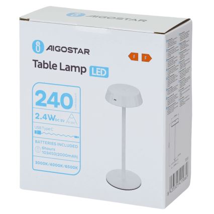 Aigostar - Lampă de birou LED dimerizabilă AMBIENT LED/2,4W/5V 3000-6500K albă