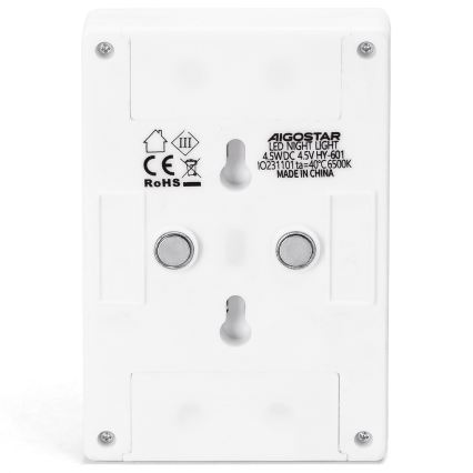 Aigostar - Lampă de noapte portabilă cu LED, 3x AAA, 6500 K