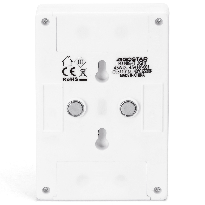 Aigostar - Lampă de noapte portabilă cu LED, 3x AAA, 6500 K