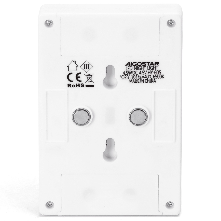 Aigostar - Lampă de noapte portabilă cu LED, 3xAAA, 6500K