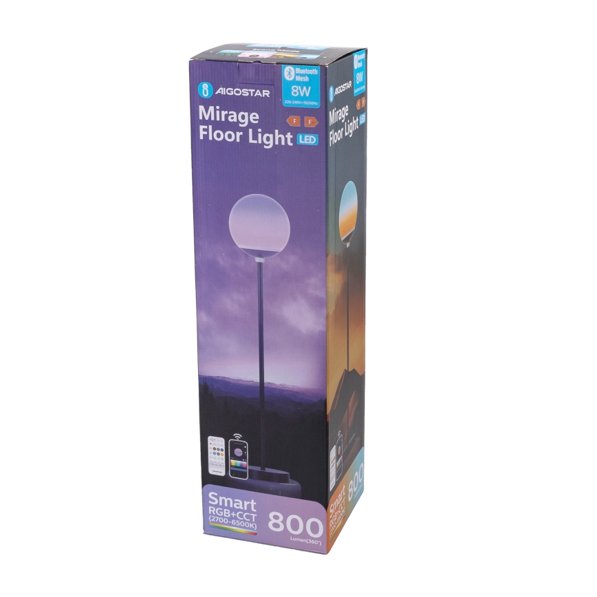 Aigostar - Lampă de podea LED RGBW dimabilă MESH LED/8W/230V + telecomandă