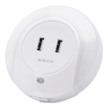 Aigostar - Lampă de veghe LED cu senzor de crepuscul pentru priză, cu port USB, 0,4 W, 230 V
