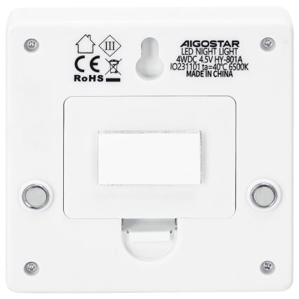 Aigostar - Lampă de veghe LED portabilă, 3xAAA, 6500K