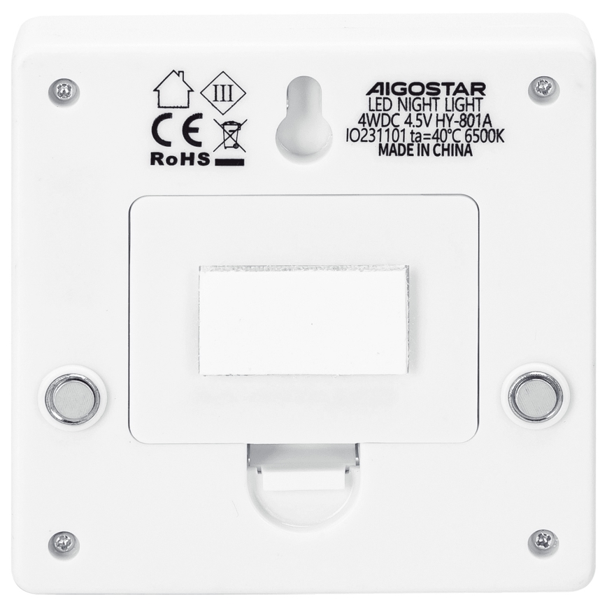 Aigostar - Lampă de veghe LED portabilă, 3xAAA, 6500K