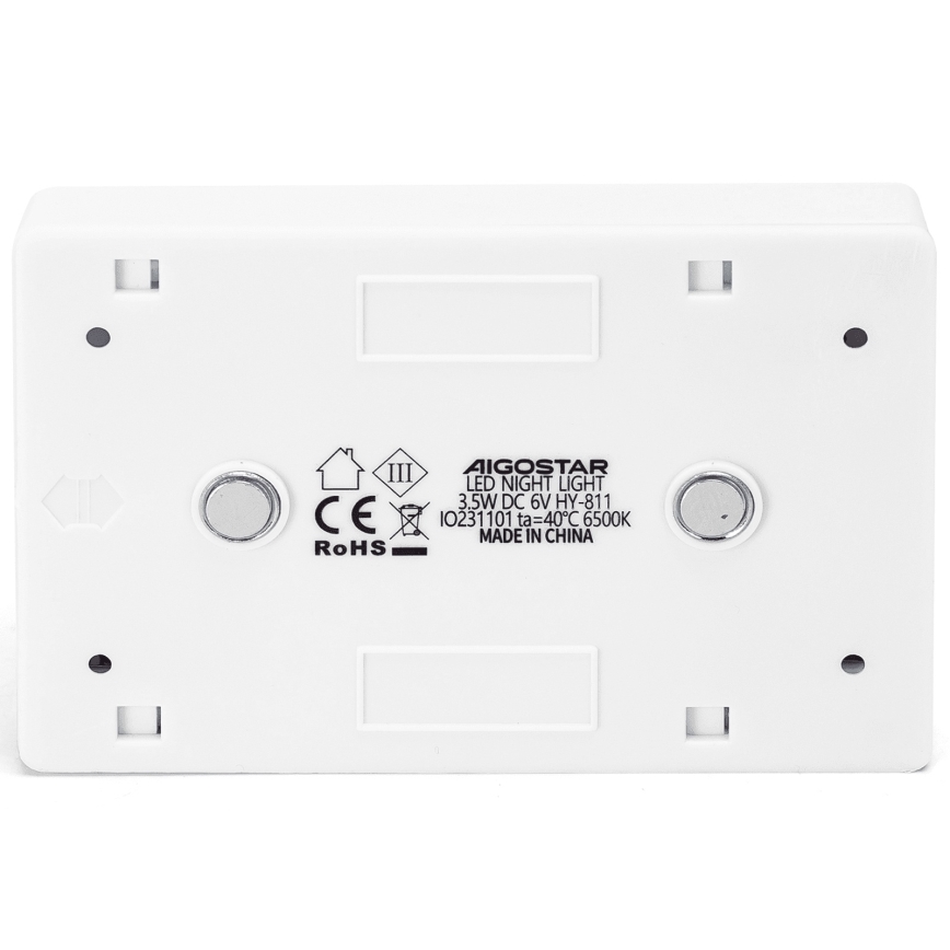 Aigostar - Lampă de veghe portabilă LED, 4xAAA, 6500K