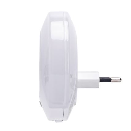 Aigostar - Lampă de veghe LED cu senzor de crepuscul pentru priză, cu port USB, 0,4 W, 230 V