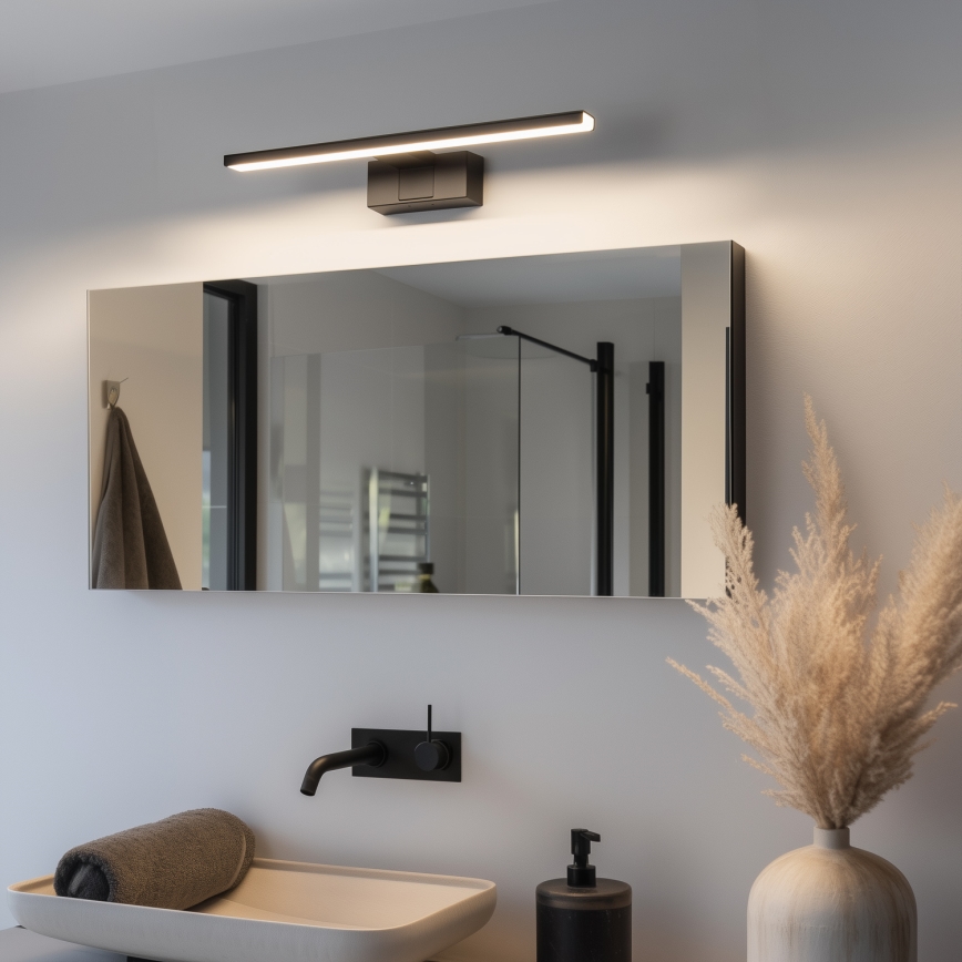 Aigostar - Lampă LED pentru oglindă de baie, 8W, 230V, 4000K, 40 cm, IP44, neagră
