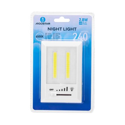 Aigostar - Lampă LED portabilă de veghe, 4x AAA, 6500 K