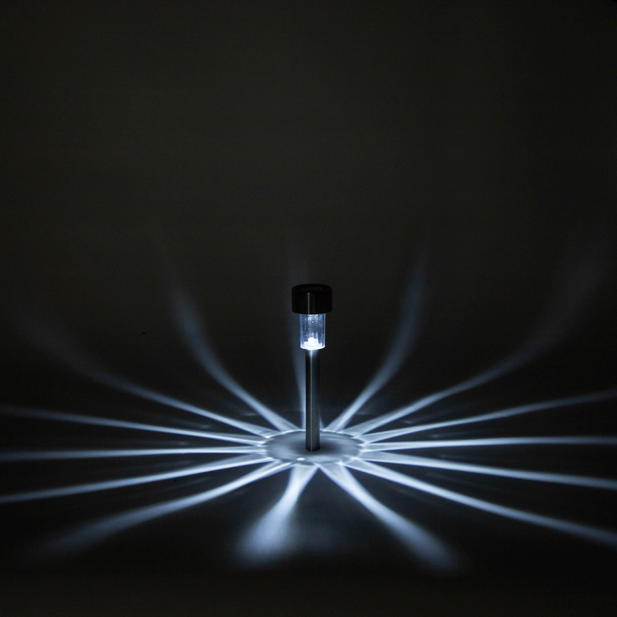 Aigostar - Lampă solară LED, 2 V, IP44, 40 mAh, crom mat