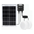 Aigostar - Lampă solară LED 2xLED/35W/12V 6000 mAh 6500K IP65 Ø 16,8 cm + telecomandă